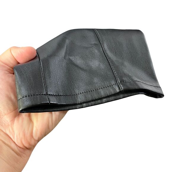 Zara Vegan Leather Pants Womens Size Small  Straight Leg Black Classy Pleated - Picture 6 of 8